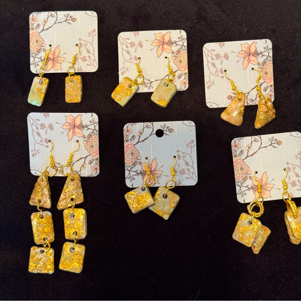Handmade polymer clay earrings. $10 each pair.